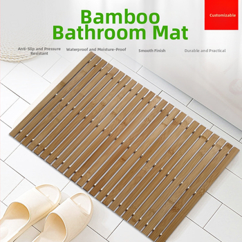 Bambusa vannas paklājs – neapstrādāts bambuss, pretslīdes, mazgājams, mūsdienīgs un minimālistisks stils, pielāgojams