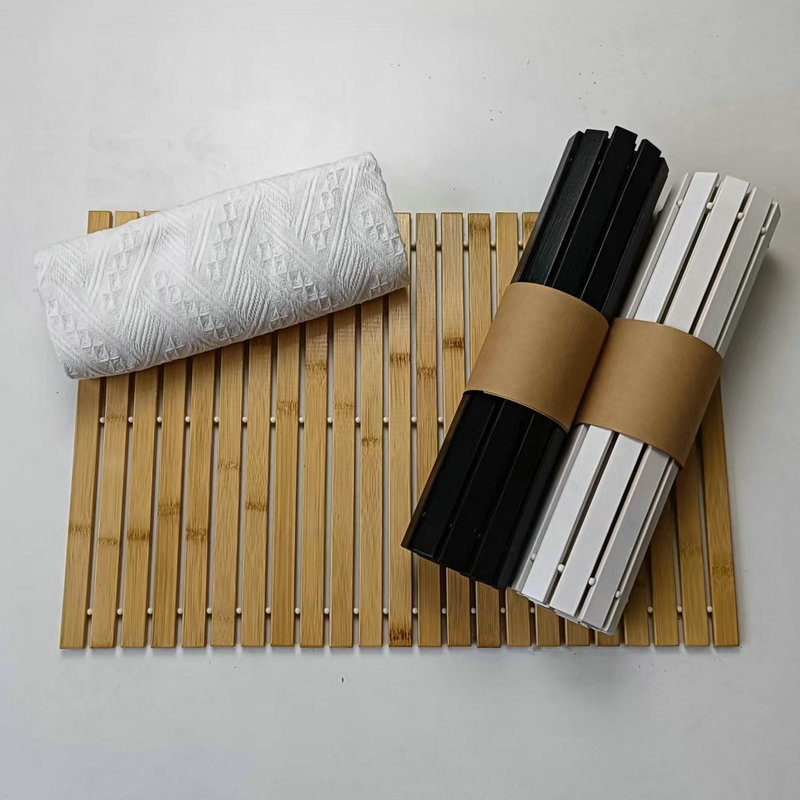 Bambusa vannas paklājs – neapstrādāts bambuss, pretslīdes, mazgājams, mūsdienīgs un minimālistisks stils, pielāgojams