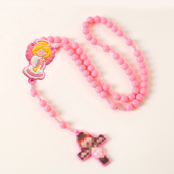 Mulberry dječji krunica-ogrlica sa silikonskim privjeskom, kugličasti lanac, višeslojni geometrijski dizajn