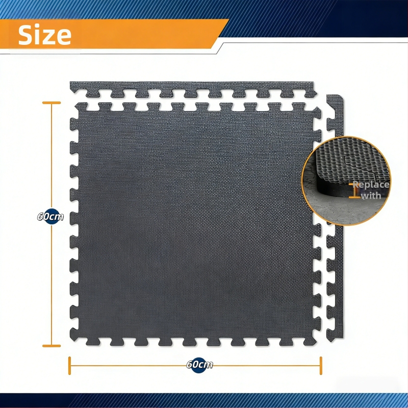 Fitnesa grīdas paklājs - EVA materiāls, triecienu absorbcija un trokšņa samazināšana, mazgājams, pielāgojams