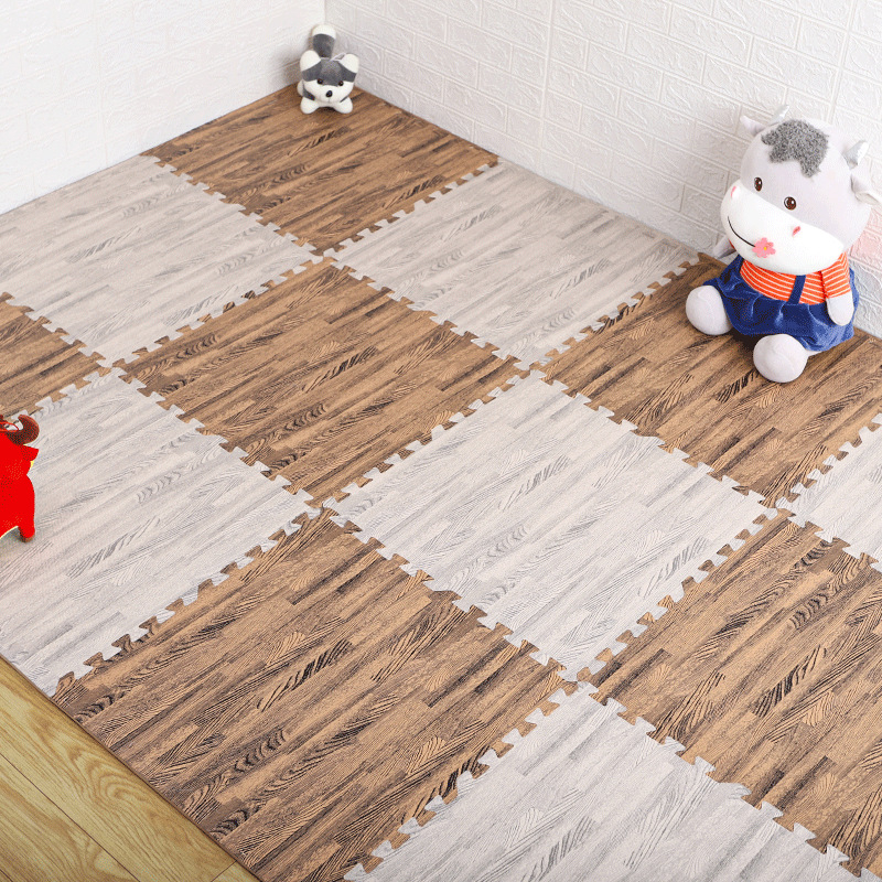 Changxu EVA puzļu grīdas paklājs ar koka rakstu, mājsaimniecībai; materiāls EVA+PE; biezums 1,2 cm; piemērots zīdaiņiem un bērniem rāpošanai un staigāšanai