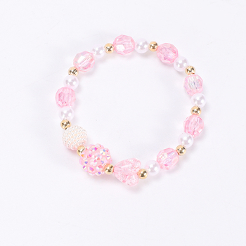 Náhrdelník pre deti s motýľom, ručne vyrobený, sklenený prívesok, guľôčkový reťaz, červený kryštál, séria Princezná, MODOU