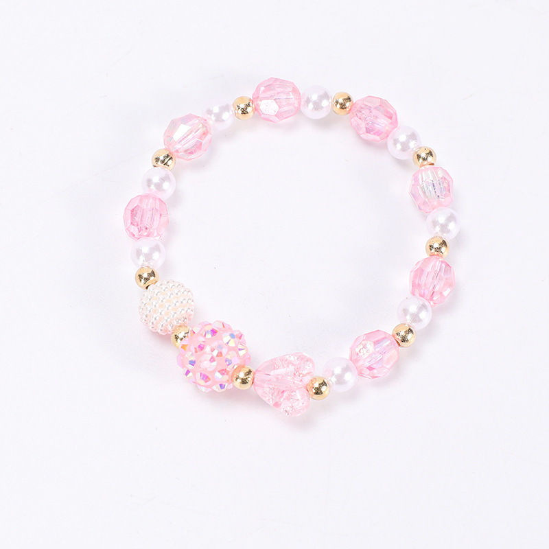 Náhrdelník pre deti s motýľom, ručne vyrobený, sklenený prívesok, guľôčkový reťaz, červený kryštál, séria Princezná, MODOU