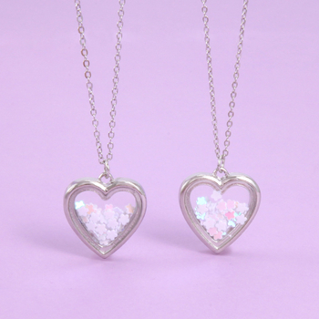 Detský náhrdelník s príveskom v tvare srdca zo zliatiny, vlnitá reťaz, kreslený štýl, nastaviteľné predĺženie