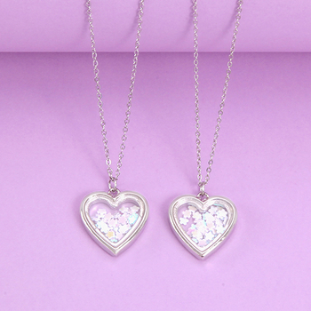 Detský náhrdelník s príveskom v tvare srdca zo zliatiny, vlnitá reťaz, kreslený štýl, nastaviteľné predĺženie