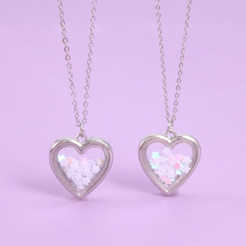 Detský náhrdelník s príveskom v tvare srdca zo zliatiny, vlnitá reťaz, kreslený štýl, nastaviteľné predĺženie