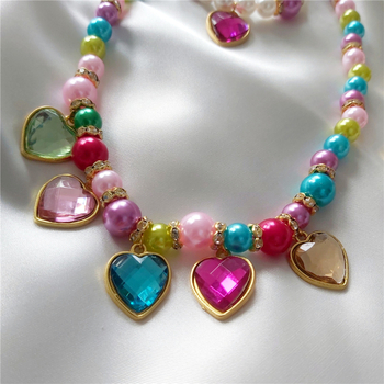 Princess Series Deti Náhrdelník Sada — Kreslený Štýl, Plast/Resin, Guľôčkový Reťazec, Inkrustácie Kameňmi