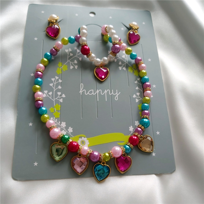 Princess Series Deti Náhrdelník Sada — Kreslený Štýl, Plast/Resin, Guľôčkový Reťazec, Inkrustácie Kameňmi