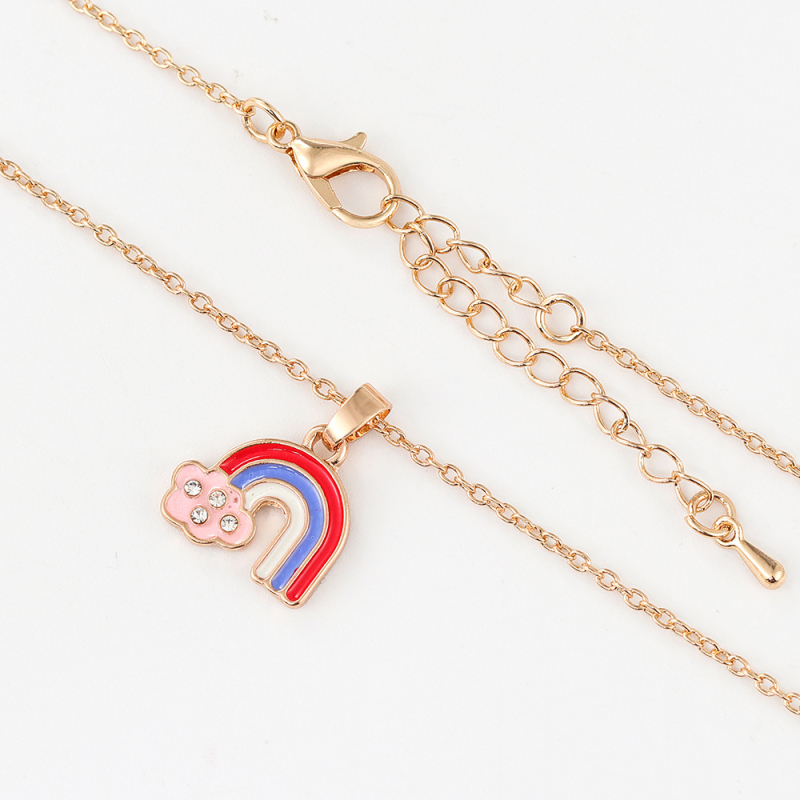 Colier pentru copii cu personaje de desene animate, aliaj, lanț în formă de valuri, lungime reglabilă, design multistrat