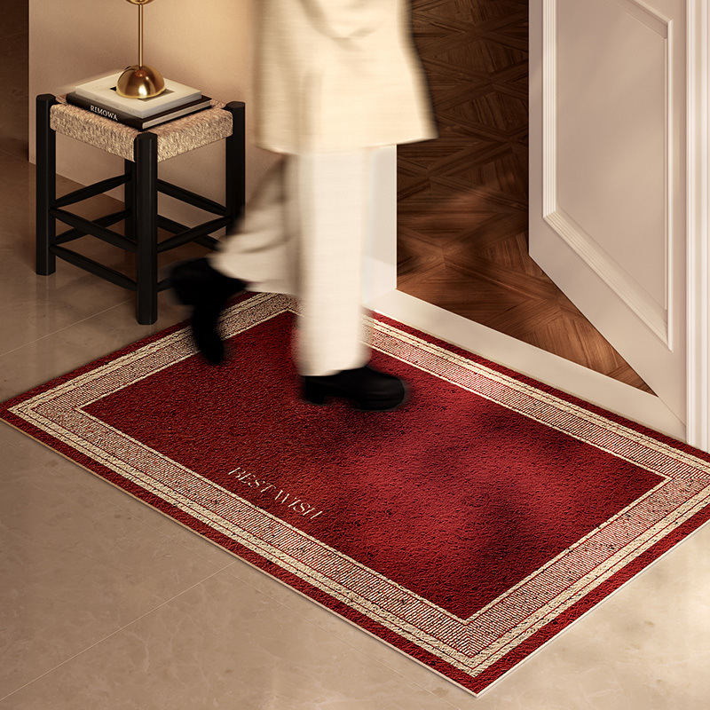Covor de intrare din bucle de sârmă, pătrat, pentru bucătărie, baie, intrare și balcon, stil nou chinezesc