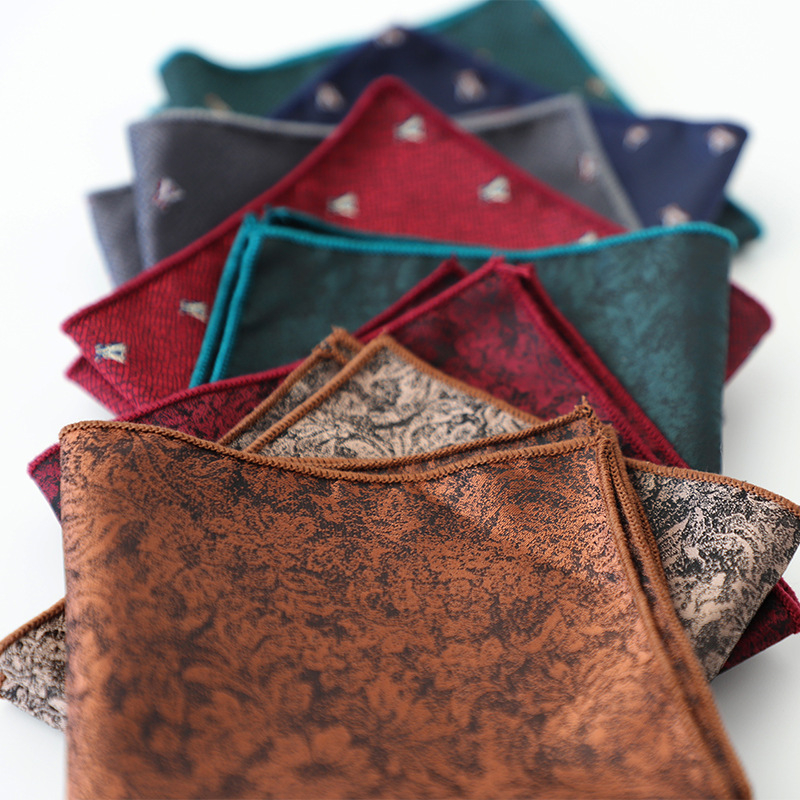 Batistă de buzunar cu model floral, țesătură jacquard, fibră poliester, căptușeală poliester