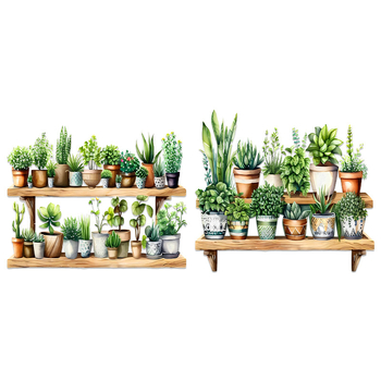 Sticker decorativ de perete din PVC cu plantă 3D, stil Nordic, impermeabil, pentru living, dormitor, restaurant, intrare, balcon (1 bucată)