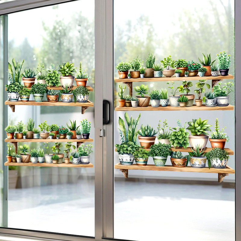 Sticker decorativ de perete din PVC cu plantă 3D, stil Nordic, impermeabil, pentru living, dormitor, restaurant, intrare, balcon (1 bucată)