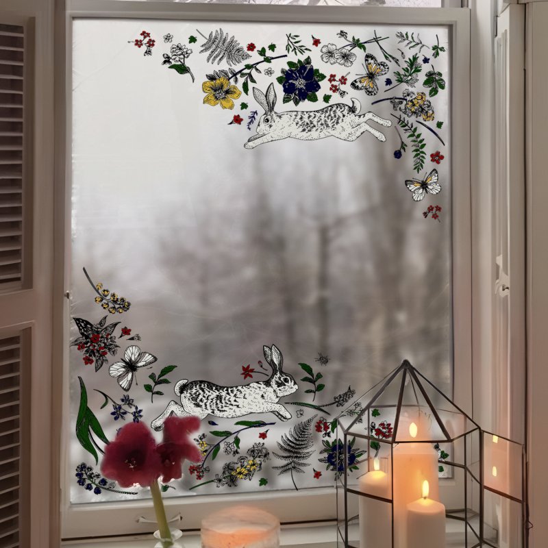 Funlife folie PVC pentru geam, electrostatică, decor DIY ferestre SE402, Crăciun