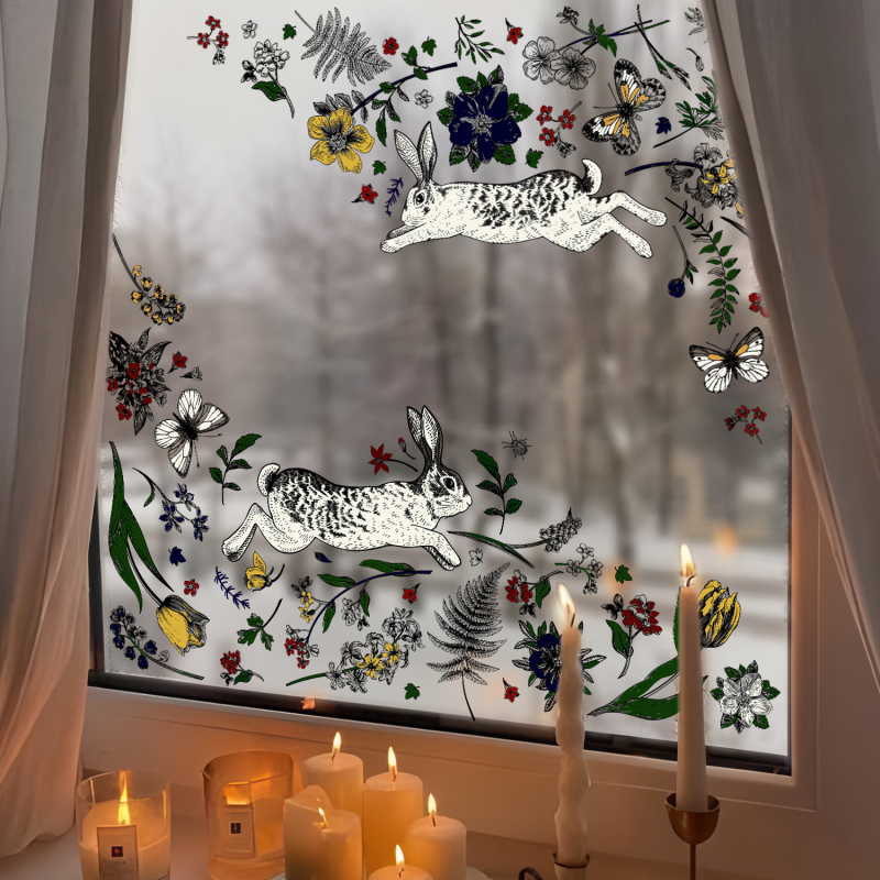 Funlife folie PVC pentru geam, electrostatică, decor DIY ferestre SE402, Crăciun