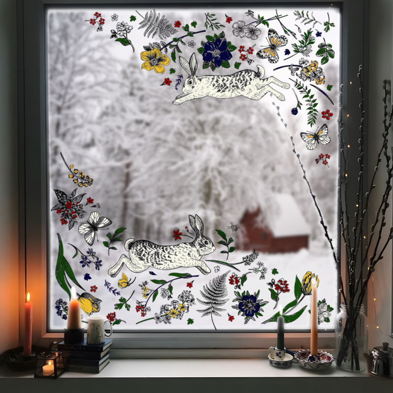 Funlife folie PVC pentru geam, electrostatică, decor DIY ferestre SE402, Crăciun