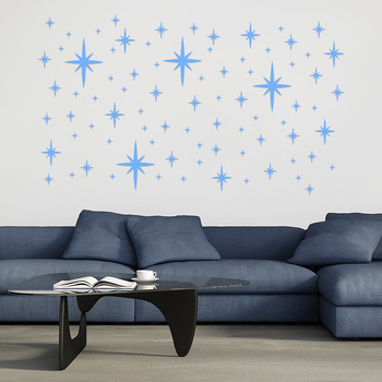 Autocolant oglindă din acril, stea cu cinci colțuri, 5 bucăți, autocolant decorativ pentru tavan, stil modern minimalist