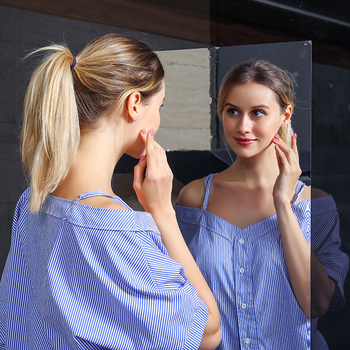 Sticker oglindă pentru perete, autocolant, două piese, PET, stil modern minimalist, pentru baie și garderobă, model 20994278997