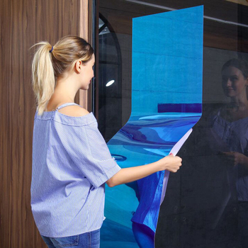 Sticker oglindă pentru perete, autocolant, două piese, PET, stil modern minimalist, pentru baie și garderobă, model 20994278997