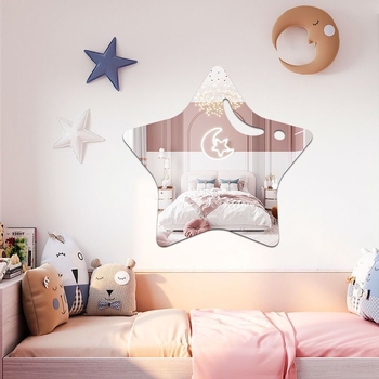 Oglindă de perete moale, autoadezivă, acrilică, stil desen animat, lucrată manual, Kaiyue Acrylic Cartoon