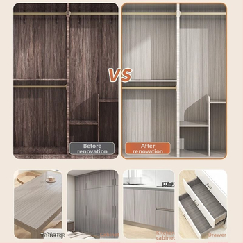 PVC-kile isekleepuv mööblile — puitlõike muster kapide uuendamiseks; veekindel, niiskuskindel ja hallituskindel; stiil Ming ja Qing klassika