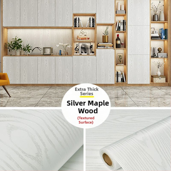 Izcili ļoti bieza koka graudu vinila etiķete mēbeļu renovācijai, PVC, svītrainais raksts, ķīniešu stils, dzīvojamā istaba