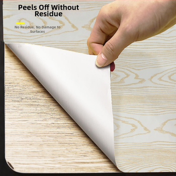 Izcili ļoti bieza koka graudu vinila etiķete mēbeļu renovācijai, PVC, svītrainais raksts, ķīniešu stils, dzīvojamā istaba