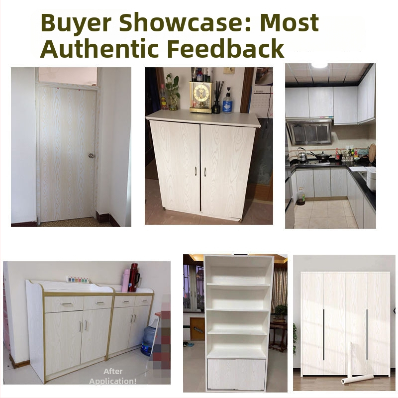 Izcili ļoti bieza koka graudu vinila etiķete mēbeļu renovācijai, PVC, svītrainais raksts, ķīniešu stils, dzīvojamā istaba