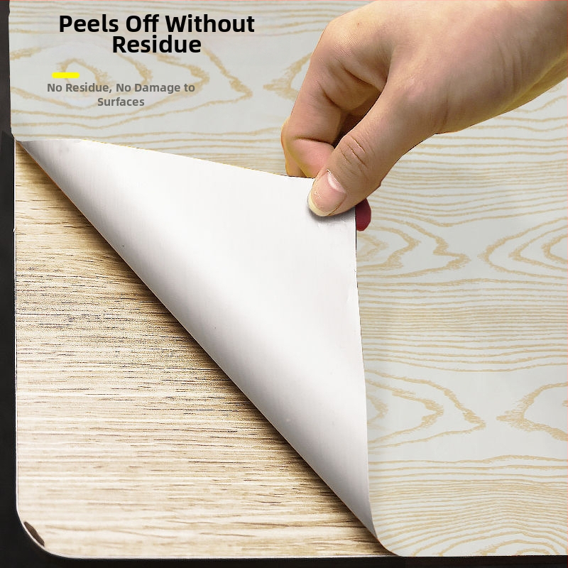 Izcili ļoti bieza koka graudu vinila etiķete mēbeļu renovācijai, PVC, svītrainais raksts, ķīniešu stils, dzīvojamā istaba