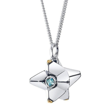 Nyaklánc medállal, keresztes lánccal, U-alakú geometriai stílus, elektroplatírozott felület