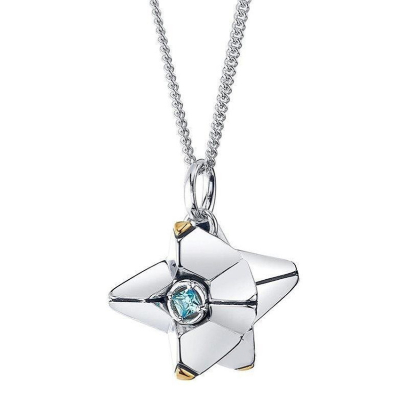 Nyaklánc medállal, keresztes lánccal, U-alakú geometriai stílus, elektroplatírozott felület