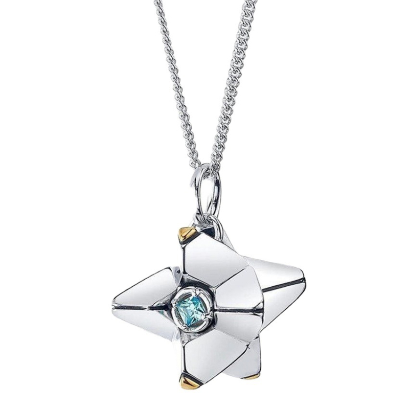 Nyaklánc medállal, keresztes lánccal, U-alakú geometriai stílus, elektroplatírozott felület