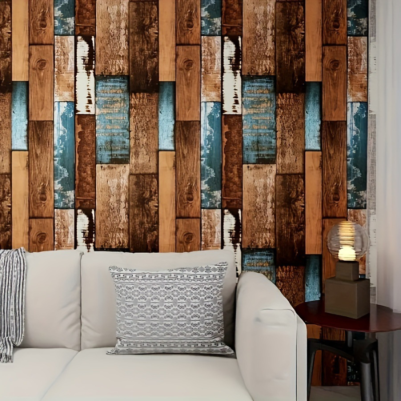 Fali matrica, PVC anyagból, fa-imitáció, ipari modern minimalist stílus, öntapadós, szekrényfelújításhoz