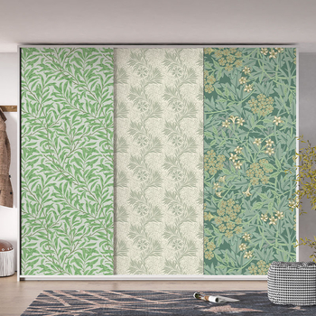 Stickere de renovare pentru dulap de sticlă, model floral plante, material PVC, autoadezive, impermeabile, sufragerie