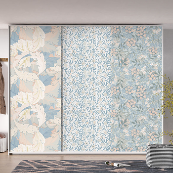 Stickere de renovare pentru dulap de sticlă, model floral plante, material PVC, autoadezive, impermeabile, sufragerie