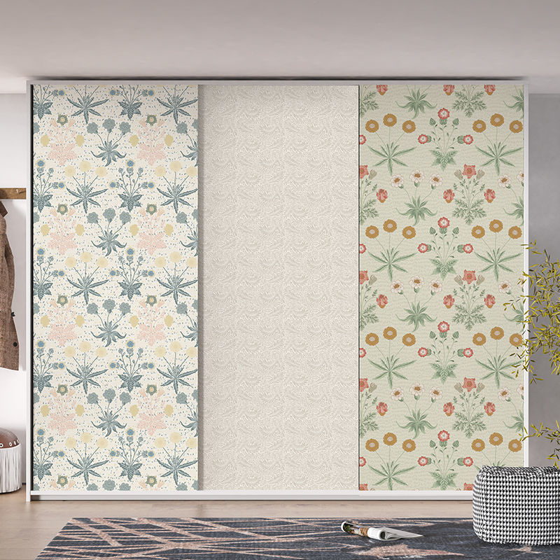 Stickere de renovare pentru dulap de sticlă, model floral plante, material PVC, autoadezive, impermeabile, sufragerie