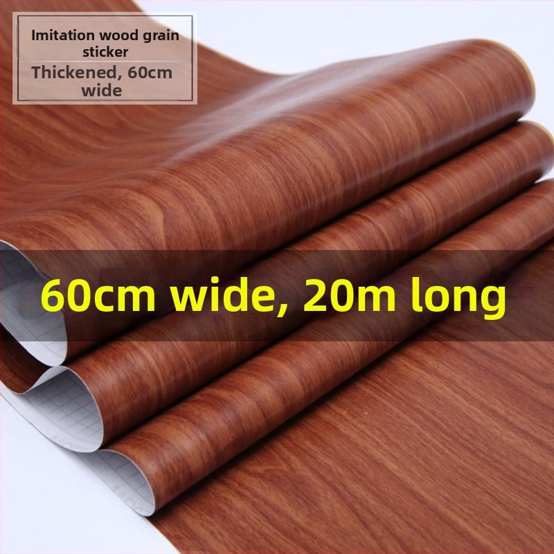 Folie autocolantă cu aspect lemn pentru renovarea mobilierului — suprafață simulată din lemn, stil modern minimalist, potrivită pentru uși, rame, dulapuri și birouri