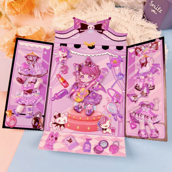 Dvoslojni naljepnice za garderobu s princezama za oblačenje djece — Materijal: PVC; Stil: Crtani film; Obrada: Naljepnica; IP dozvola: Ne; Prilagodba: Ne