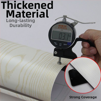 Tapet autocolant cu model lemn pentru renovarea mobilierului — PVC, model în dungi, stil chinezesc, sufragerie