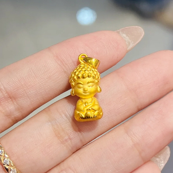 Ogrlica s privjeskom Buddha-Beba, bakar, elektroplatiranje, ključna lančana, sladak stil