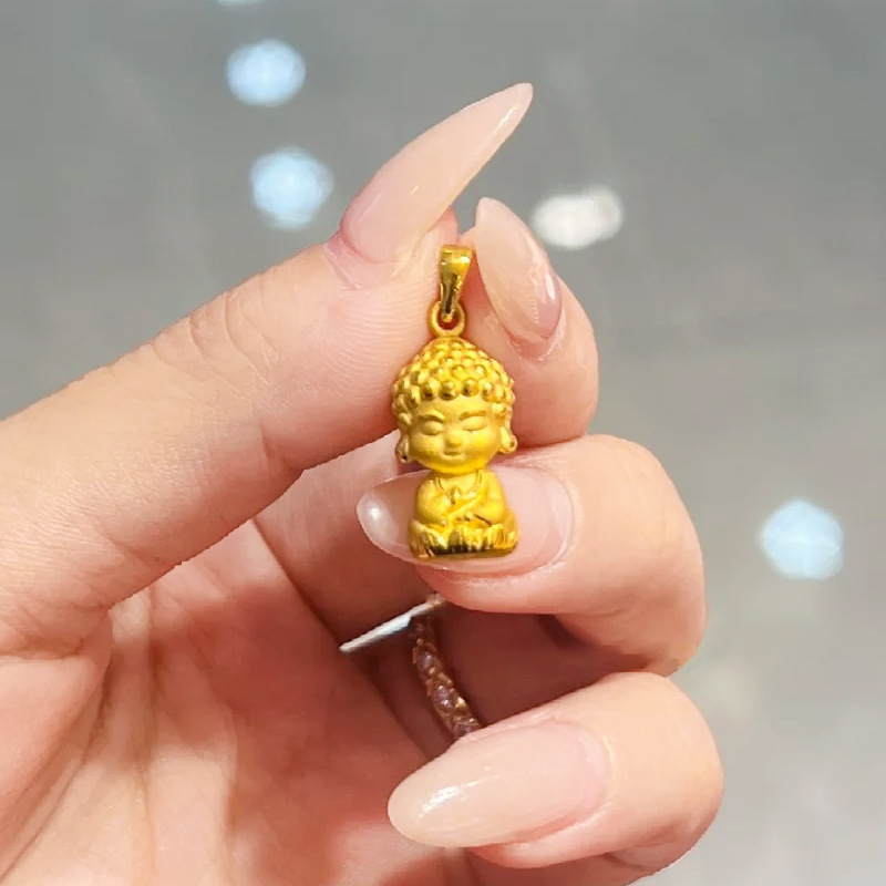 Ogrlica s privjeskom Buddha-Beba, bakar, elektroplatiranje, ključna lančana, sladak stil