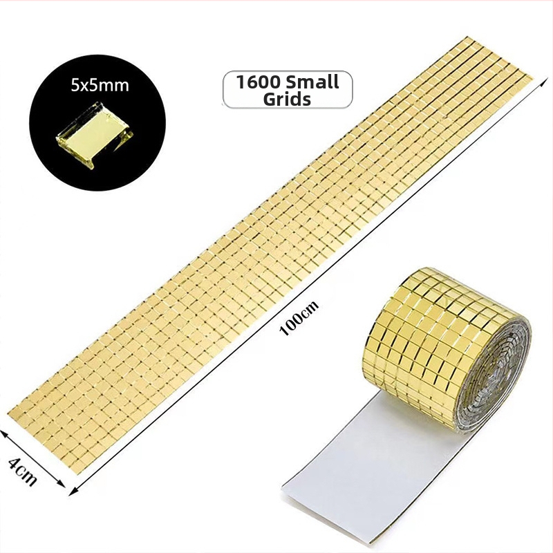 Mozaikas stikla sienas uzlīme spogulis – pašlīmējošs, moderns stils, dekorēšanai televizora fona un dzīvojamās istabas