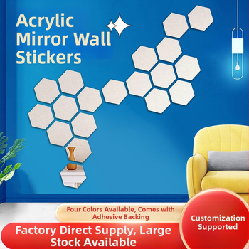 Pašlīmējošās akrila spoguļu sienu uzlīmes – DIY komplekts dzīvojamai istabai, guļamistabai un ieejai – kombinācijas veids, 3D sienu dekors