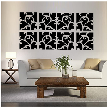 3D akril tükrös falikép matrica a nappaliba - öntapadó, vízálló, penészálló, dekoratív háttér