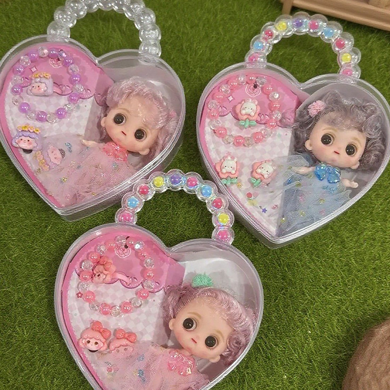 Dječji set nakita s temom princeze: ogrlica, kopča za kosu, diadem/čelenka, gumica za kosu, narukvica, prsten, naušnice, češalj, ogledalo; crtani stil; plastika/smola; završni premaz boje; dobna skupina 0-3, 3-6, 6-10 godina