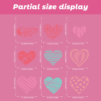 Srcolike PVC naljepnice za zid – 4 komada, dekorativne zidne naljepnice, stil ogledalo (PVC; Heart shape; 4 pieces; Decorative wall stickers; Mirror)