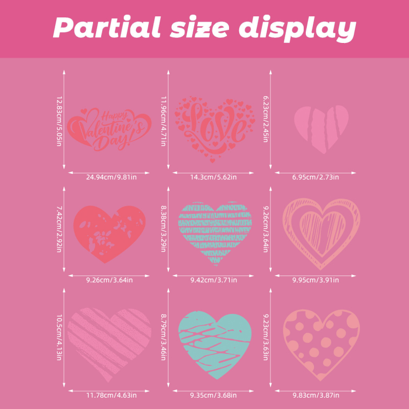 Srcolike PVC naljepnice za zid – 4 komada, dekorativne zidne naljepnice, stil ogledalo (PVC; Heart shape; 4 pieces; Decorative wall stickers; Mirror)