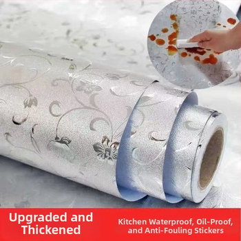 Autocolant PVC pentru dulapuri – 2 bucăți, design monocrom, stil chinezesc, oglindă pentru perete