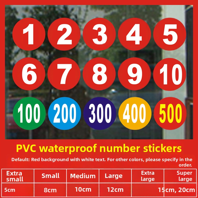 Autocolant de perete din PVC impermeabil cu numere digitale pentru concurs de dans, 2 coli, oglindă