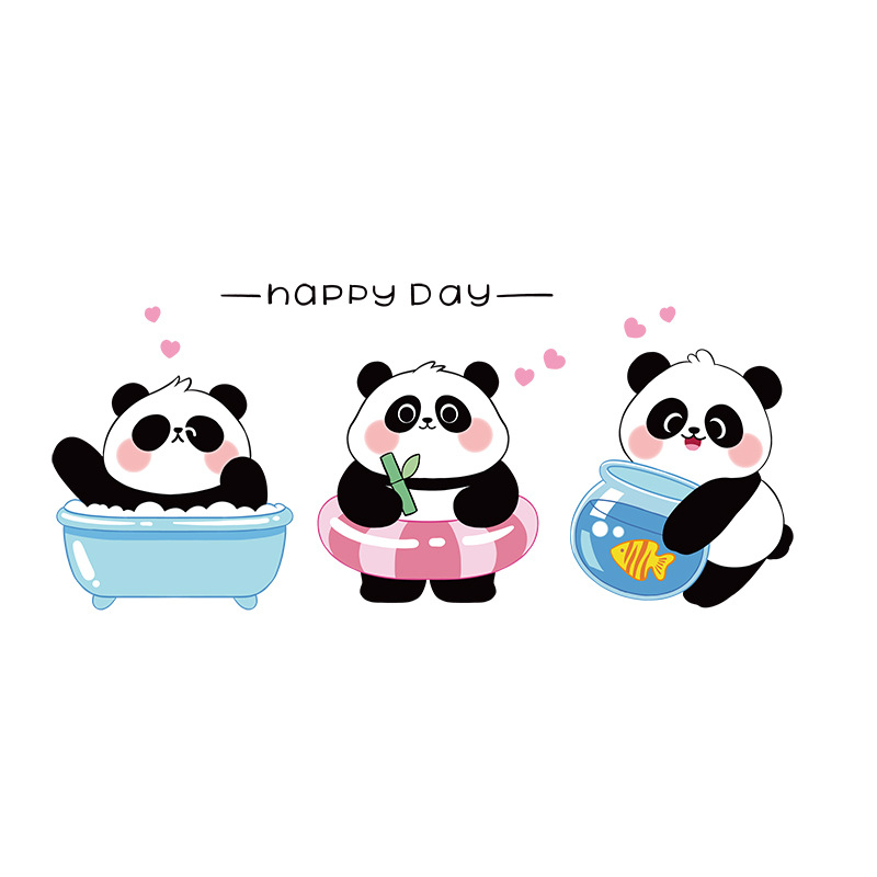 Sticker de perete din plastic – impermeabil, decorativ cu animale drăguțe; potrivit pentru baie sau intrare; stil desen animat, design plat; un singur exemplar